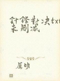 针锋对决txt未删减
