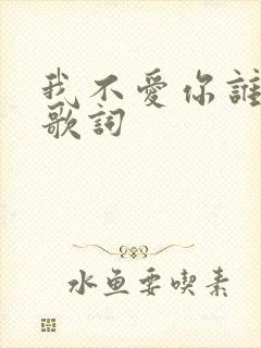 我不爱你谁爱你歌词