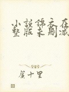 小说锦衣在上完整版未删减小说