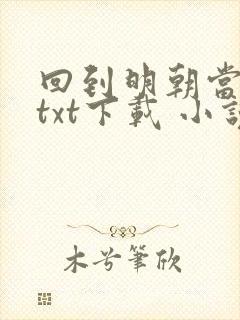 回到明朝当暴君txt下载 小说
