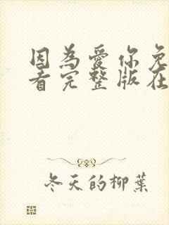 因为爱你免费观看完整版在线全集