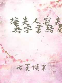 梅夫人宠夫日常 无字书结局