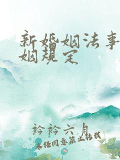 新婚姻法事实婚姻规定