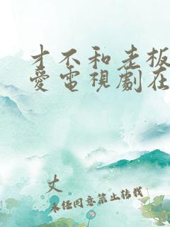 才不和老板谈恋爱电视剧在线观看