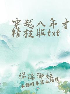 穿越八年才出道精校版txt