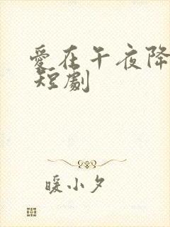 爱在午夜降临前 短剧