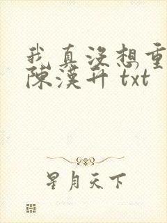 我真没想重生啊陈汉升 txt