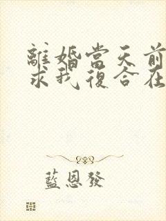 离婚当天前夫跪求我复合在线全文阅读