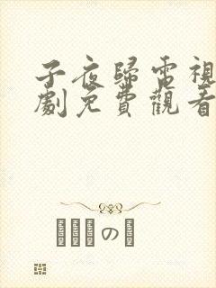 子夜归电视连续剧免费观看全集高清