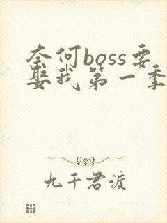 奈何boss要娶我第一季剧情介绍