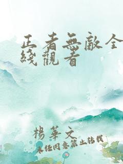 正者无敌全集在线观看
