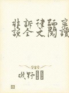 非诉律师宁韵小说全文阅读笔趣阁