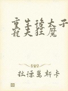 重生后太子妃成宠夫狂魔