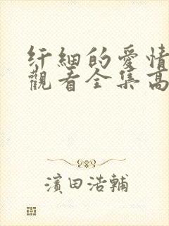 纤细的爱情免费观看全集高清