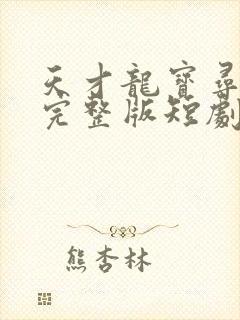 天才龙宝寻亲记完整版短剧