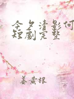 今夕清影何处寻短剧完整