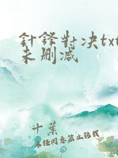 针锋对决txt未删减