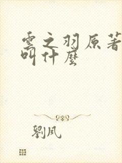 云之羽原著小说叫什么