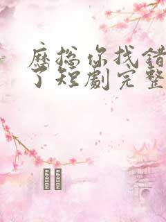 历总你找错夫人了短剧完整版免费