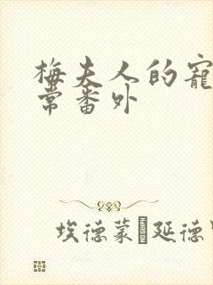 梅夫人的宠夫日常番外