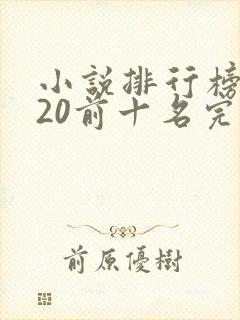小说排行榜2020前十名完结