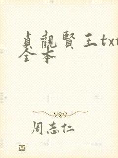 贞观贤王txt全本