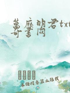 万历明君txt奇书网