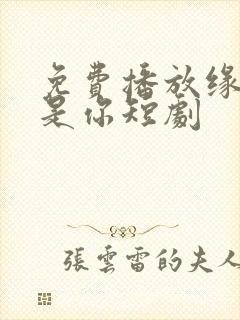 免费播放缘来还是你短剧