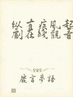 纵有疾风起电视剧在线观看完整版免费