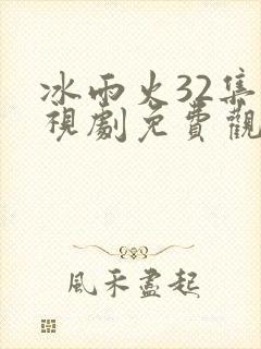 冰雨火32集电视剧免费观看