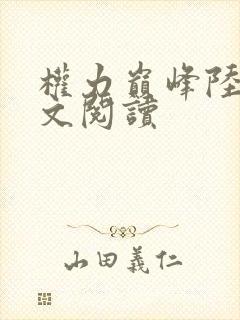 权力巅峰陆皓全文阅读