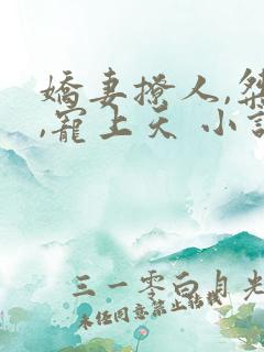 娇妻撩人,桀爷,宠上天 小说