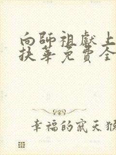 向师祖献上咸鱼扶华免费全文阅读