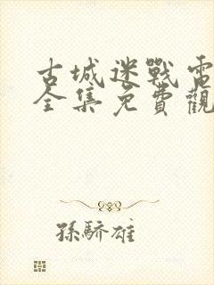 古城迷战电视剧全集免费观看