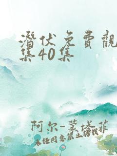 潜伏免费观看全集40集