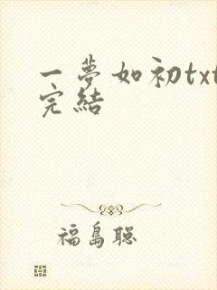 一梦如初txt完结