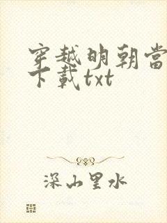 穿越明朝当暴君下载txt