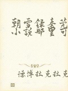 朝雪录秦莞燕迟小说哪里可以免费阅读