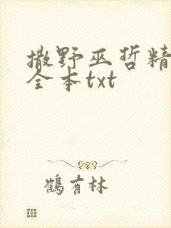 撒野巫哲精校版全本txt