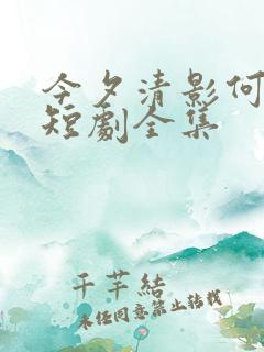 今夕清影何处寻短剧全集