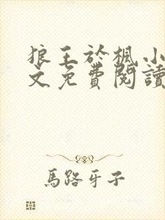 狼王于枫小说全文免费阅读