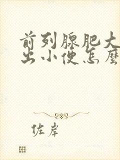 前列腺肥大尿不出小便怎么办