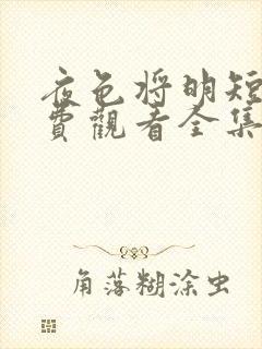 夜色将明短剧免费观看全集大结局