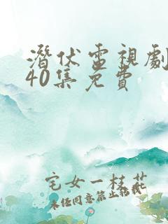 潜伏电视剧全集40集免费