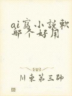 ai写小说软件哪个好用