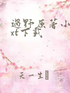 过野原著小说txt下载