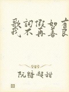 歌词假如有一天我不再善良