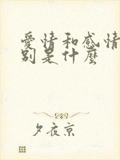 爱情和感情的区别是什么