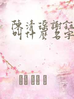 陈清瑶谢钰小说叫什么名字啊