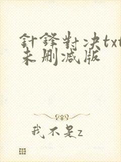 针锋对决txt未删减版